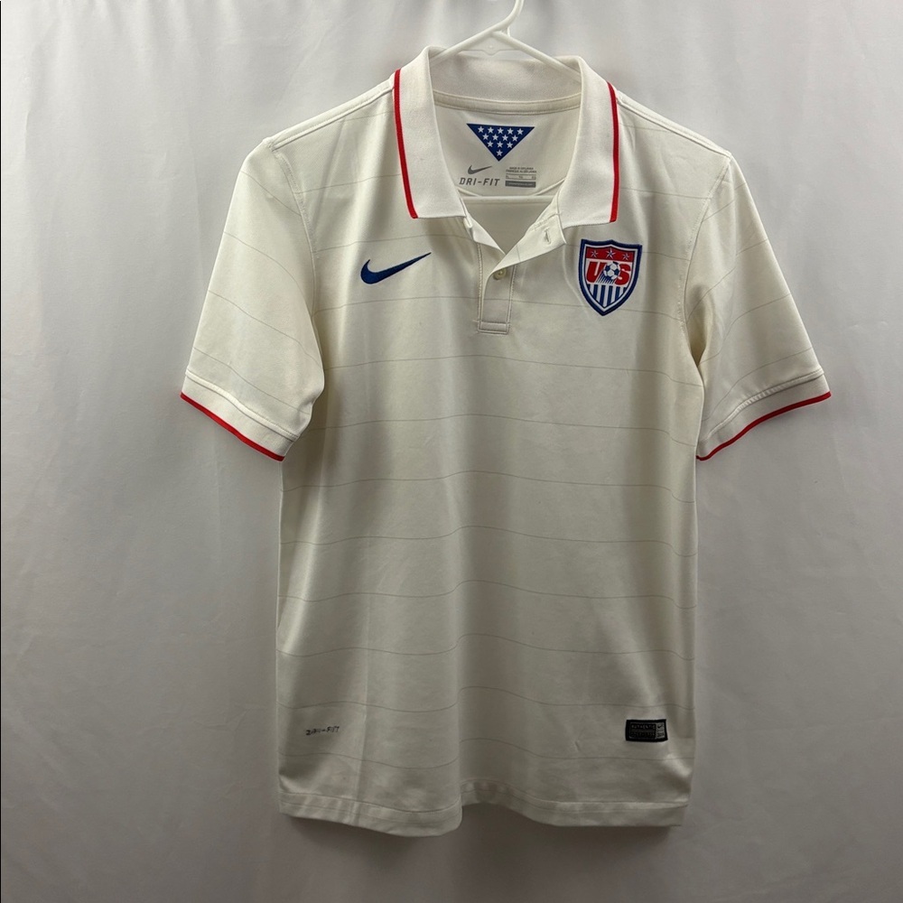 Nike USA Soccer Jersey Kids Boys Youth Size XL White 2014 Dri-Fit